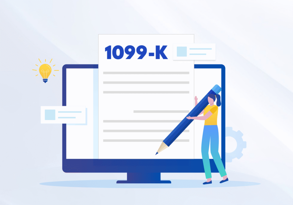 Step-by-step guide showing form 1099 K instructions
