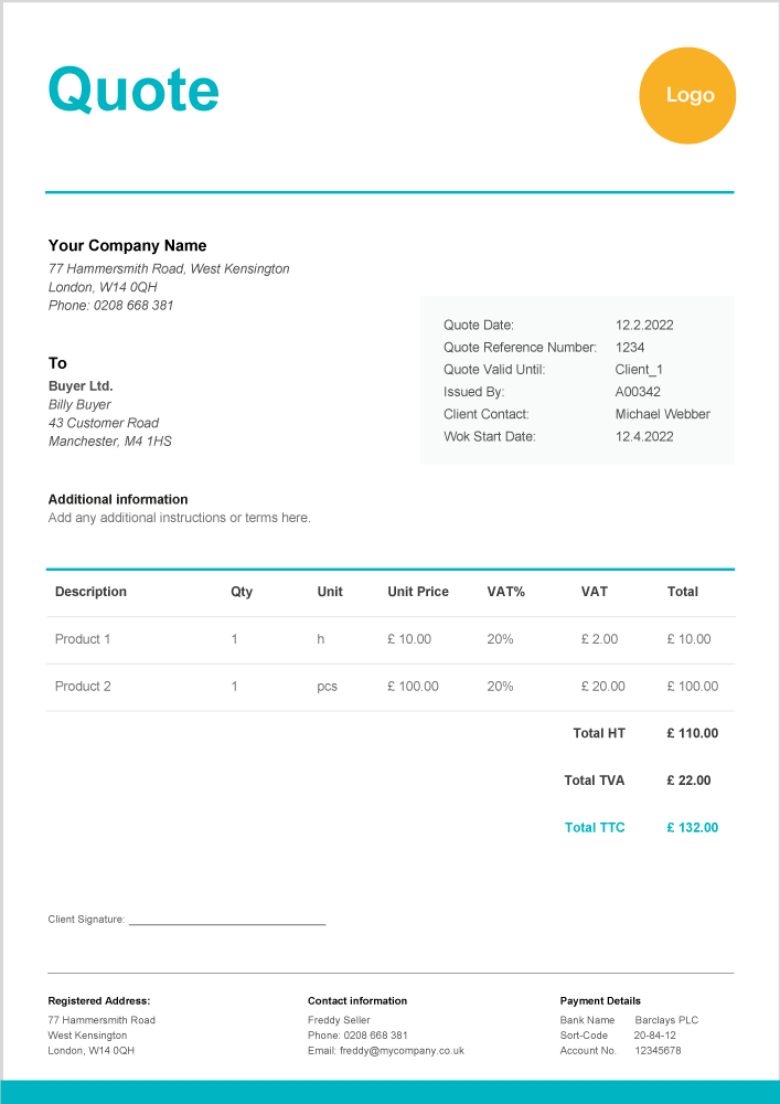 How to create quote online tutorial with step-by-step form